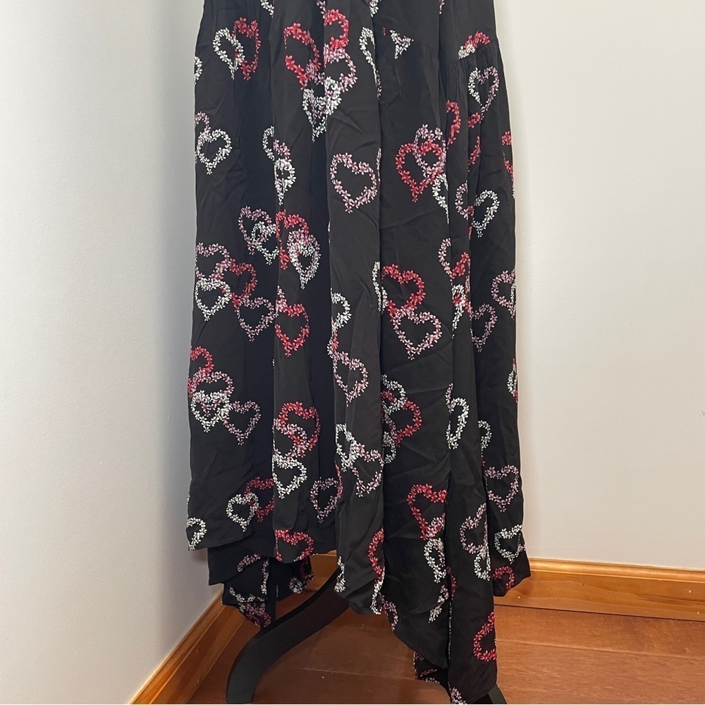Sandro- Delicate Heart-Motif Midi Dress With Green Straps Size Medium - Picture 11 of 16